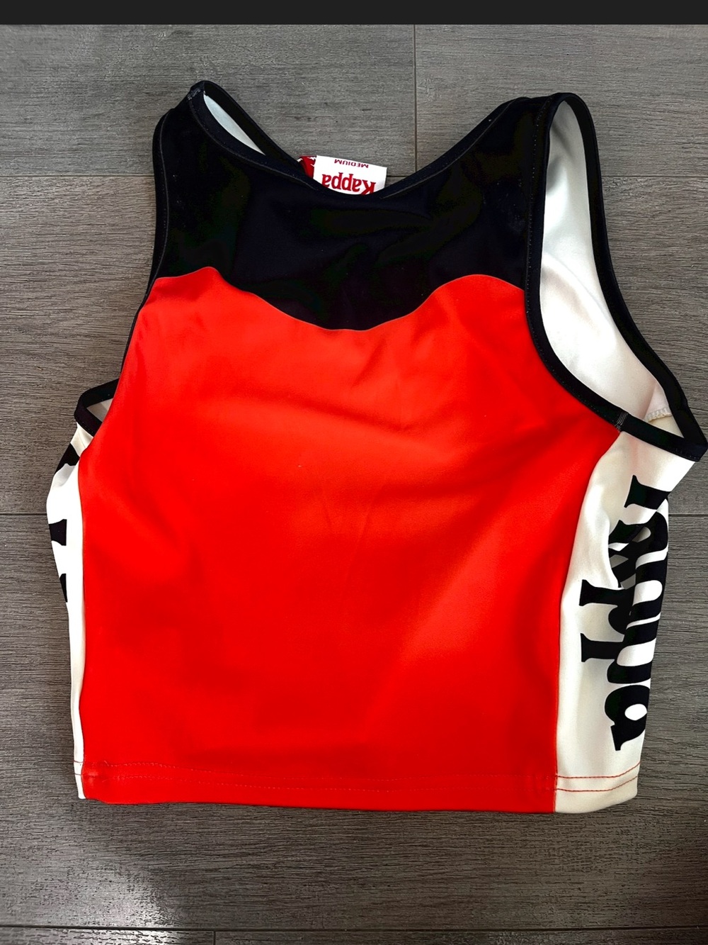 Kappa Red Tank Top with Yellow Logo and Black Trim - Picture 3 of 5